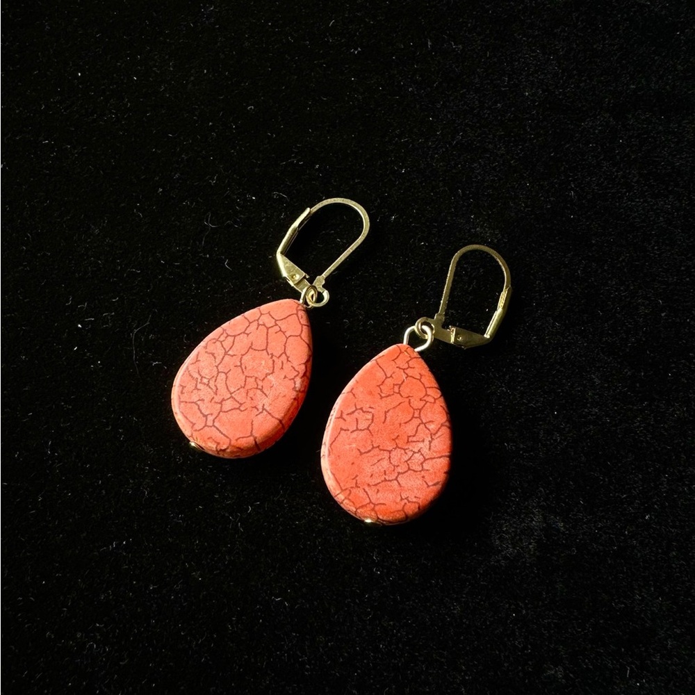 Orange Teardrop Earrings